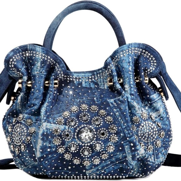 Women’s Glitter Rhinestone Crossbody Purse Evening Clutch Shoulder Bag - Picture 1 of 7